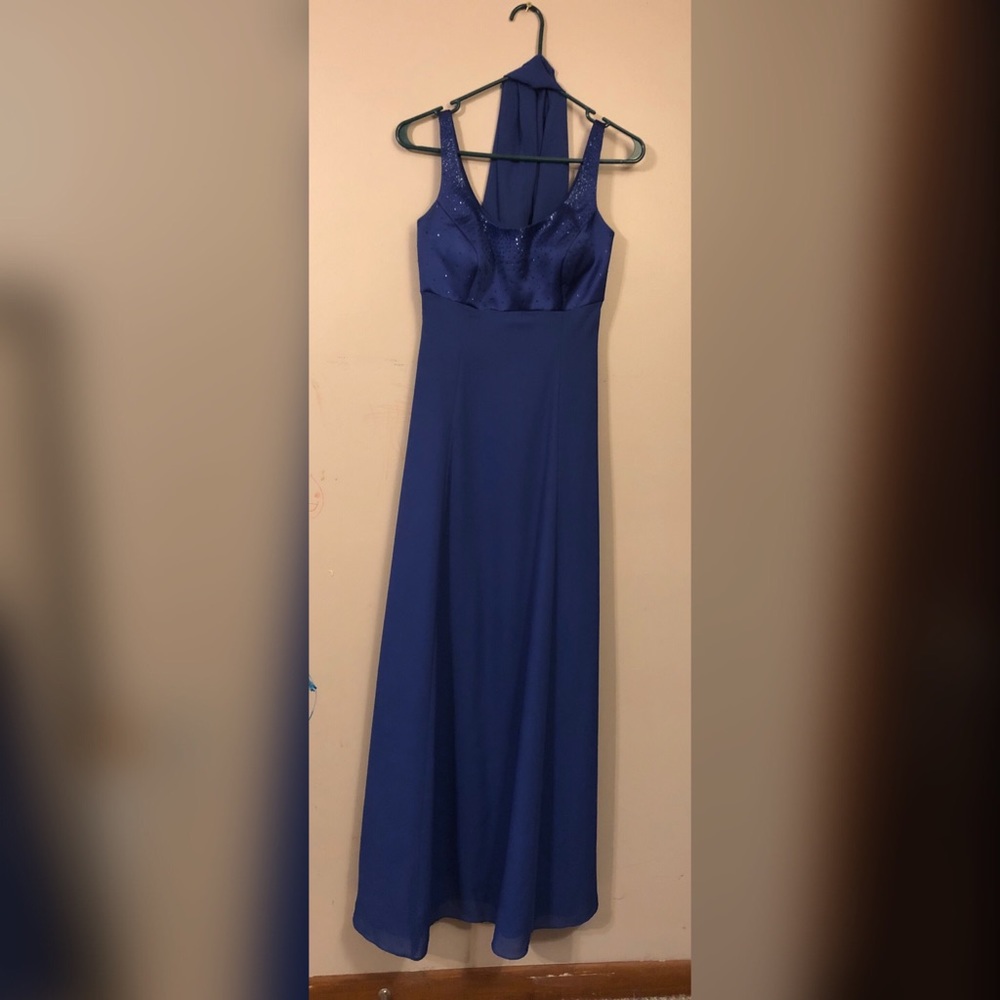 Sequence inlay top with straps bridesmaid dress